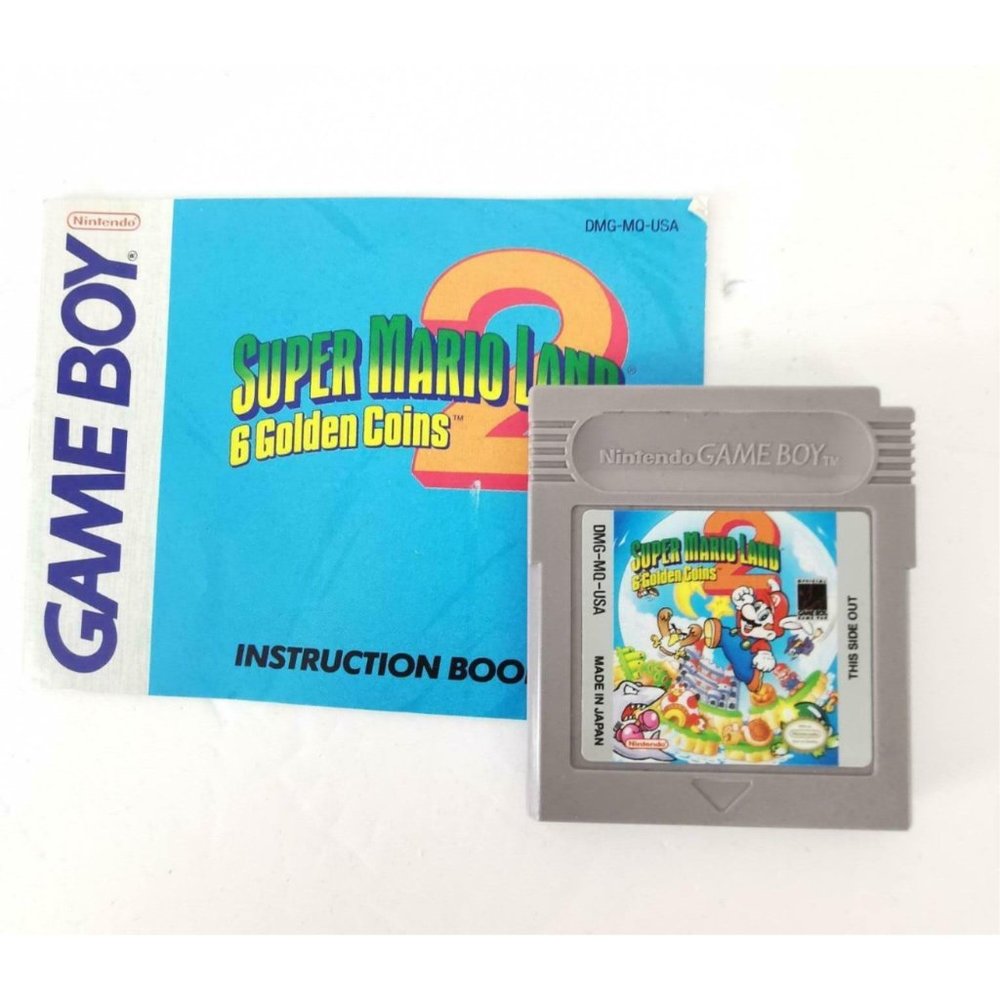 Game Boy Game SuperMarioLand 6 Golden Coins Cartridge AND Manual 1992 Tested